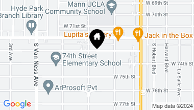 Map of 1942 W 73rd Street, Los Angeles CA, 90047