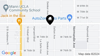 Map of 7216 S Denker Ave, Los Angeles CA, 90047