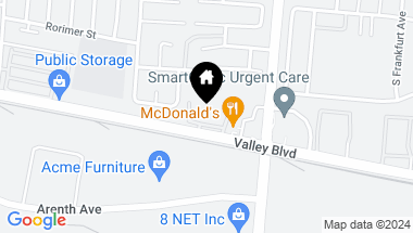 Map of 2601 E Valley Boulevard, West Covina CA, 91792