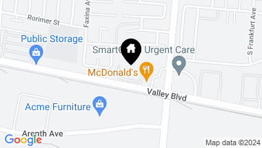 Map of 2601 E Valley Boulevard, West Covina CA, 91792