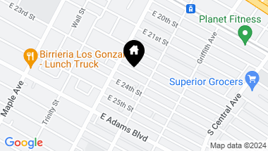 Map of 804 E 23rd Street, Los Angeles CA, 90011
