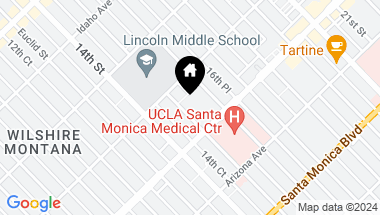 Map of 1127 15th St Unit: B, Santa Monica CA, 90403