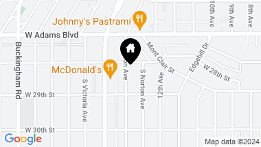 Map of 2818 S Bronson Ave, Los Angeles CA, 90018