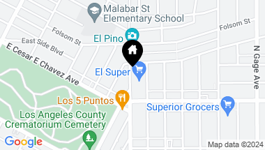 Map of 448 N Indiana Street, Los Angeles CA, 90063