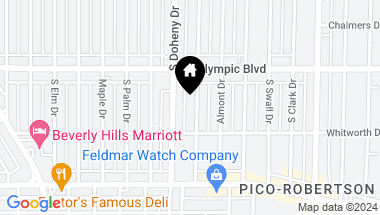 Map of 441 S Wetherly Drive, Beverly Hills CA, 90211