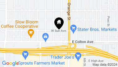 Map of 831 Washington Street, Redlands CA, 92374