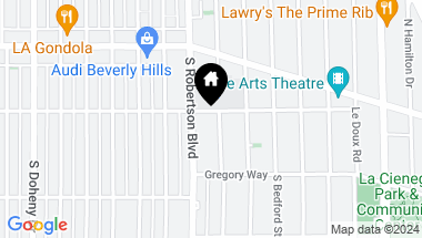 Map of 203 S Arnaz Drive A, Beverly Hills CA, 90211
