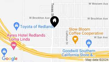 Map of 926 Texas Street, Redlands CA, 92374
