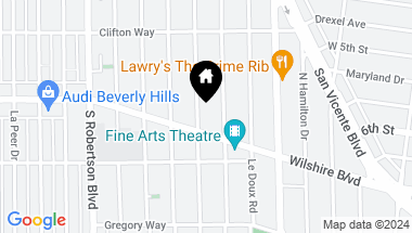 Map of 128 N Carson Road, Beverly Hills CA, 90211