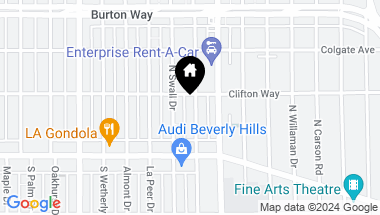 Map of 163 N Clark Dr, Beverly Hills CA, 90211