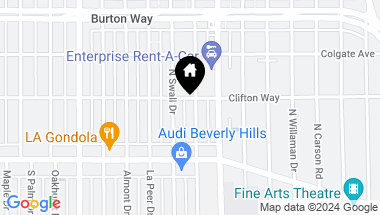 Map of 169 N Clark Dr, Beverly Hills CA, 90211