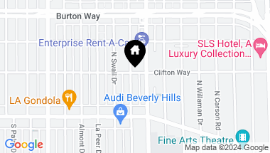 Map of 180 N Clark Dr, Beverly Hills CA, 90211