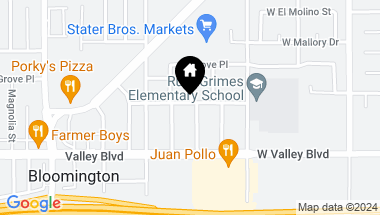 Map of 10002 Claremont Avenue, Bloomington CA, 92316