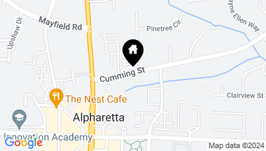 Map of 91 Cumming Street, Alpharetta GA, 30009