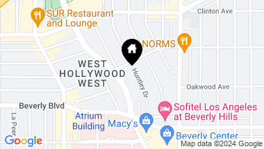 Map of 385 Huntley Dr, West Hollywood CA, 90048