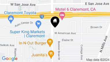 Map of 888 S Indian Hill Boulevard, Claremont CA, 91711