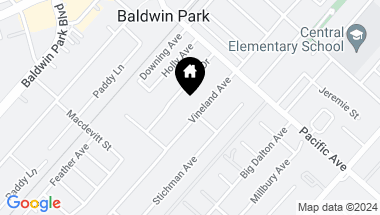 Map of 3713 1/2 Vineland Avenue, Baldwin Park CA, 91706