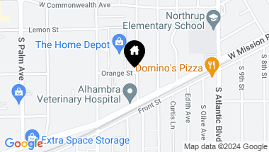 Map of 652 Orange Grove Avenue, Alhambra CA, 91803