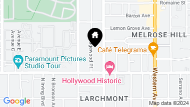 Map of 746 N Ridgewood Place, Los Angeles CA, 90038
