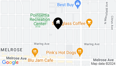Map of 846 N Alta Vista Boulevard, Los Angeles CA, 90046