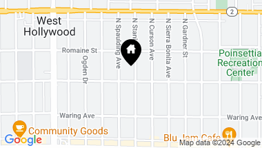 Map of 909 N Stanley Ave, West Hollywood CA, 90046