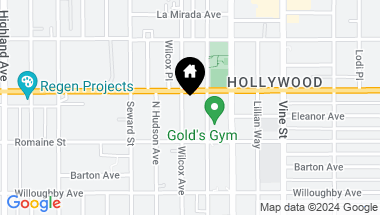 Map of 1042 Wilcox Avenue, Los Angeles CA, 90038