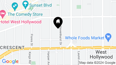 Map of 1227 Havenhurst Drive, West Hollywood CA, 90046