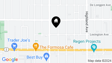 Map of 1215 N Sycamore Ave, Los Angeles CA, 90038