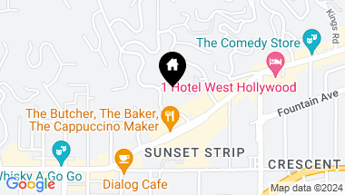 Map of 1220 Sunset Plaza Dr, Los Angeles CA, 90069