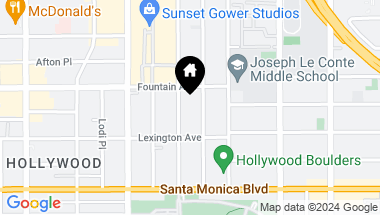 Map of 1242 Gordon St, Los Angeles CA, 90038