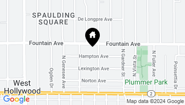 Map of 7611 Hampton Avenue, West Hollywood CA, 90046