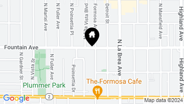 Map of 1253 N Formosa Ave, West Hollywood CA, 90046