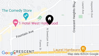 Map of 1280 N Sweetzer Ave, West Hollywood CA, 90069