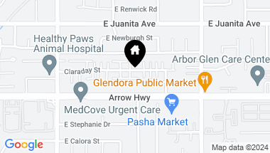 Map of 710 Claraday Street, Glendora CA, 91740
