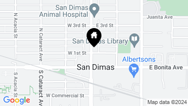 Map of 127 E FIRST ST., San Dimas CA, 91773