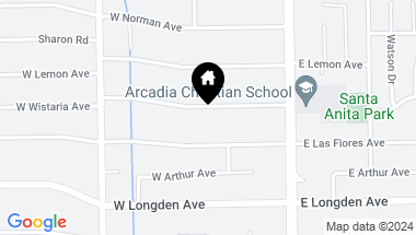 Map of 76 W Wistaria Avenue, Arcadia CA, 91007