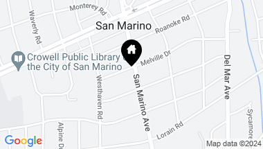 Map of 2198 Melville Drive, San Marino CA, 91108