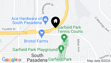 Map of 1728 Grevelia Street, South Pasadena CA, 91030