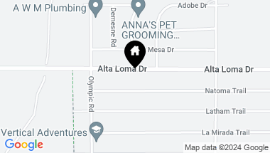 Map of 60271 Alta Loma Drive, Joshua Tree CA, 92252
