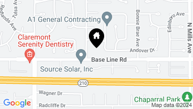 Map of 121 E Baseline Road, Claremont CA, 91711