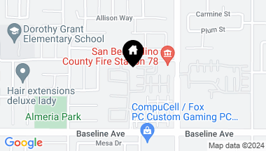 Map of 7130 Melody Drive, Fontana CA, 92336