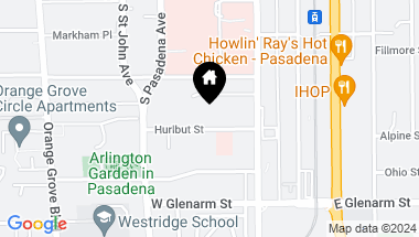 Map of 89 Hurlbut Street, Pasadena CA, 91105
