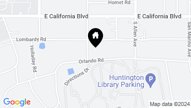 Map of 1645 Orlando Road, Pasadena CA, 91106