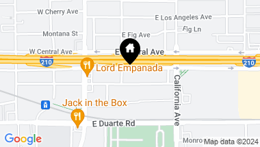 Map of 210 E Evergreen Avenue, Monrovia CA, 91016