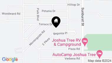 Map of 61912 Begonia Place, Joshua Tree CA, 92252