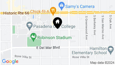Map of 127 S Meridith Avenue, Pasadena CA, 91106