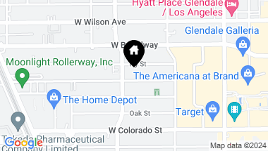 Map of 451 Hawthorne St, Glendale CA, 91204