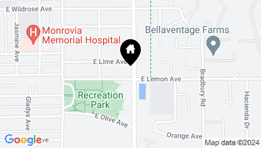 Map of 849 E Lemon Avenue, Monrovia CA, 91016