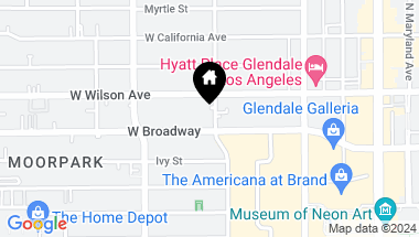 Map of 107 N Columbus Avenue, Glendale CA, 91203