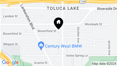 Map of 10612 Bloomfield Street, Toluca Lake CA, 91602